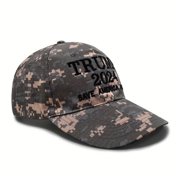 “Trump 2024 Save America Again” Embroidered American Flag Unisex Camo Hat! - Picture 2 of 14